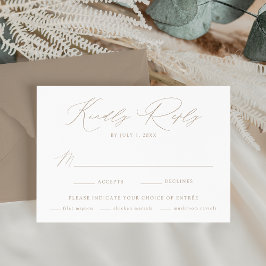 Modern Elegant Taupe Måltidsval Bröllop OSA Kort