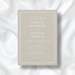 Modern Elegant Taupe Virtuella Bröllop Inbjudningar<br><div class="desc">Modern Elegant Taupe Beige Virtuell bröllopsinbjudan</div>