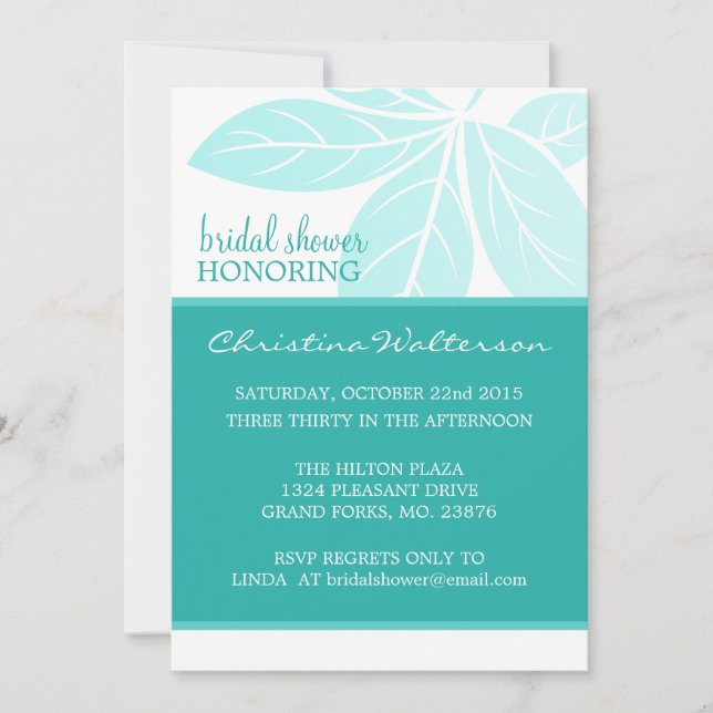 Modern Elegant Teal Lagoon Möhippa Inbjudningar (Framsida)