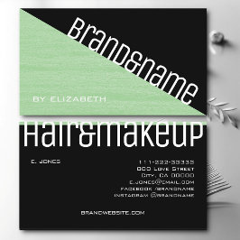 Modern Elegant Teal Mint-Grönt och svarta 2 färger Visitkort