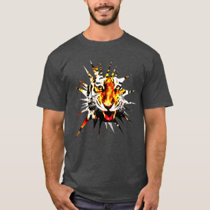 Modern Elegant Template Charcol Heather Tiger T Shirt