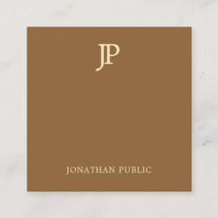 Modern Elegant Template Guld Text Monogram Luxury Fyrkantigt Visitkort