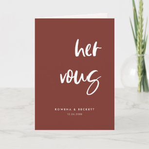 Modern elegant terracotta hennes vokort kort