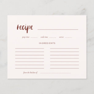 Modern elegant terracotta recept-kort