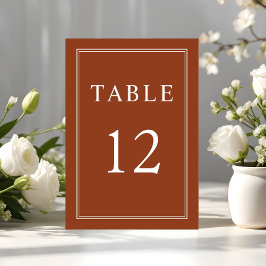 Modern Elegant Terrakotta Bröllop Bordsnummer