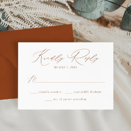 Modern Elegant Terrakotta Script Bröllop OSA Kort