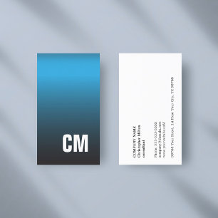 Modern Elegant Textur Blått Monogram Konsult Visitkort