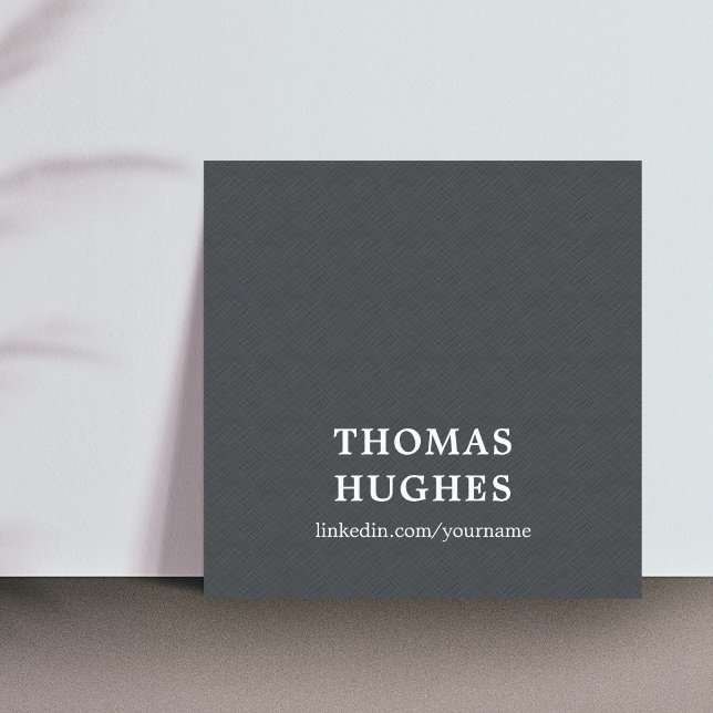 Modern Elegant Textur Grå Vit Konsult Fyrkantigt Visitkort (Skapare uppladdad)