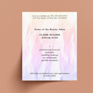 Modern Elegant Textur Ljus Rosa Sminkartist Flygblad