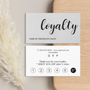 Modern Elegant Textur Ljusgrå Skönhet Lojalitetskort