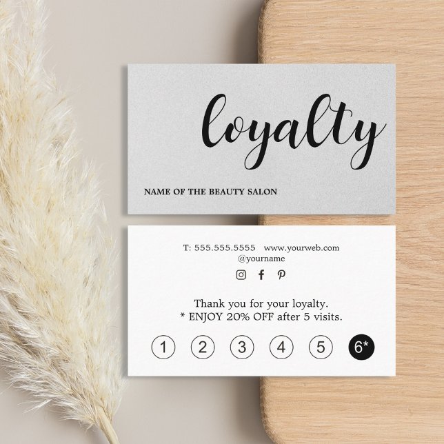 Modern Elegant Textur Ljusgrå Skönhet Lojalitetskort (Skapare uppladdad)