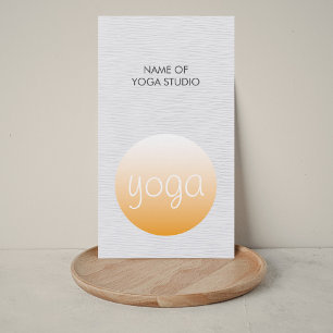 Modern Elegant Textur Vit Orangegul Yogainstruktör Visitkort