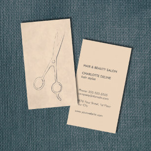 Modern Elegant Textured Skin Saxor Hair Stylist Visitkort