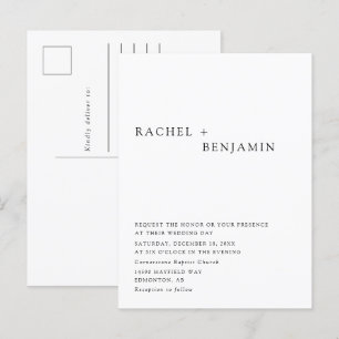 Modern Elegant - tidsmässigt minimalistiskt klassi Inbjudan Vykort