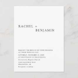 Modern Elegant - tidsmässigt minimalistiskt klassi Inbjudan Vykort