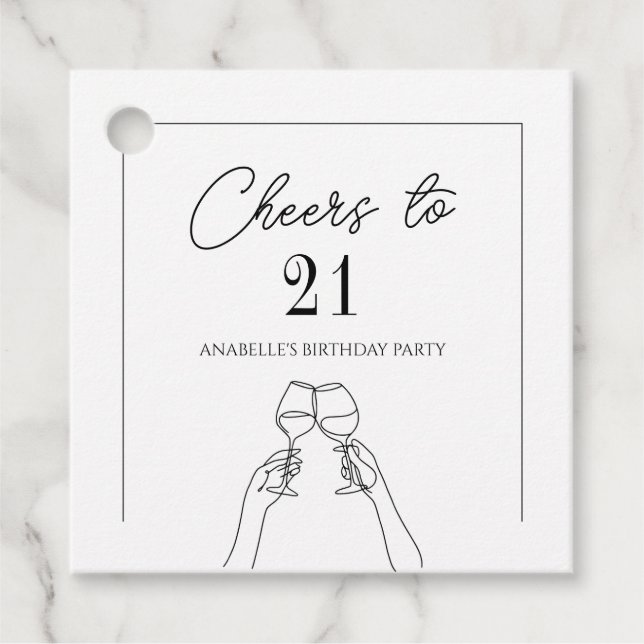 Modern elegant till 21 år gåvor etiketter (Framsida)