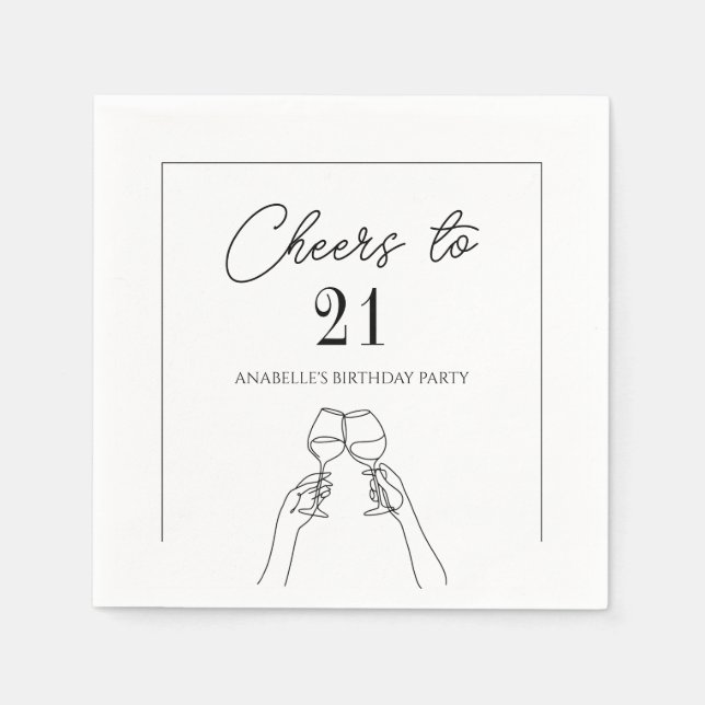 Modern elegant till 21 år pappersservett (Framsidan)