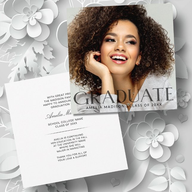 Modern Elegant Transparent text Grad-foto Meddelande (Skapare uppladdad)