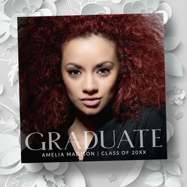 Modern Elegant Transparent text Grad-foto Meddelande (Skapare uppladdad)