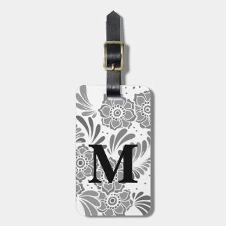 Modern Elegant Travel Girly Snyggt Chic Monogram Bagagebricka