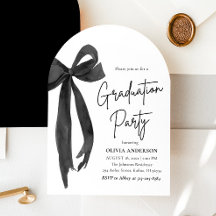 Modern Elegant Trendig Black Bow Studenten Arched