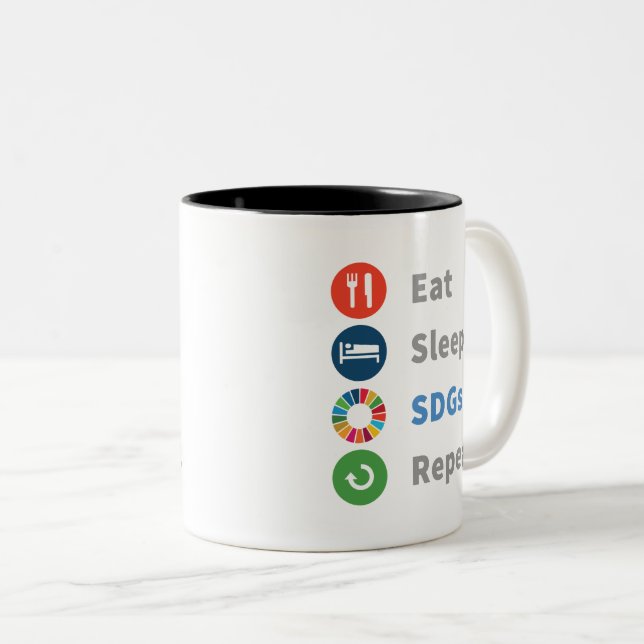 Modern Elegant Trendig Cute Global Goals 2030 Två-Tonad Mugg (Framsida höger)