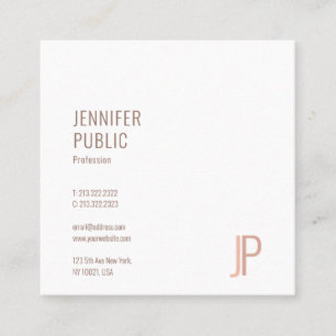 Modern Elegant Trendig Design Monogram-mall Fyrkantigt Visitkort