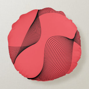 Modern, elegant, trendig, enkel vågig illustration rund kudde