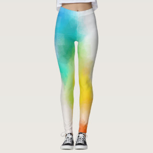 Modern Elegant Trendig Färg Rosa röd blå Grönt Leggings