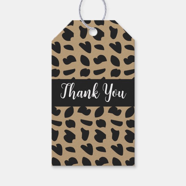 Modern Elegant Trendig Leopardmönster Presentetikett (Framsidan)
