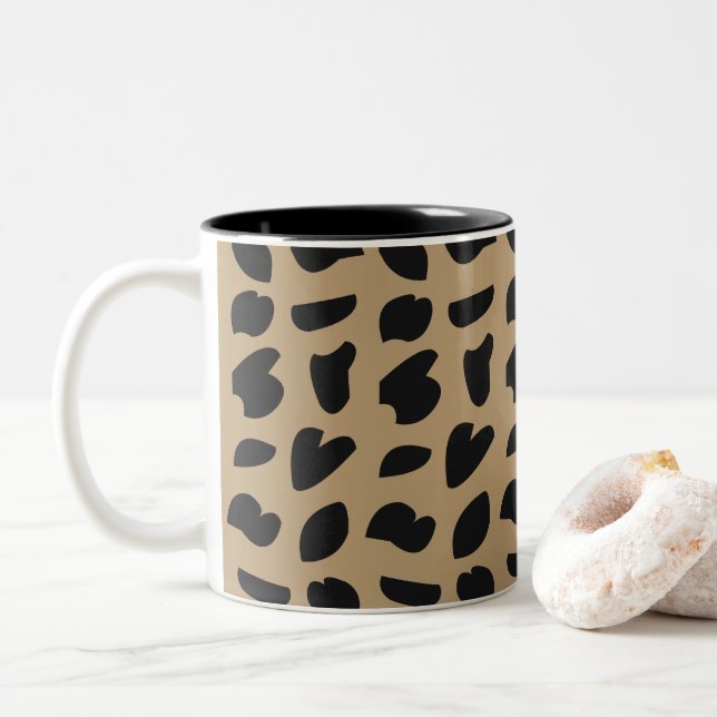 Modern Elegant Trendig Leopardmönster  Två-Tonad Mugg (Med munk)