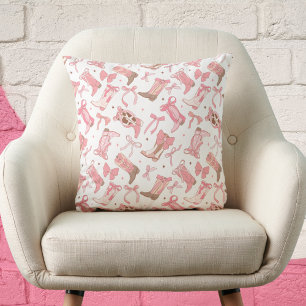 Modern Elegant Trendig Rosa Bow Cowgirl Kudde