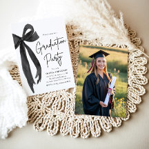 Modern Elegant Trendig Snyggt Black Bow Studenten