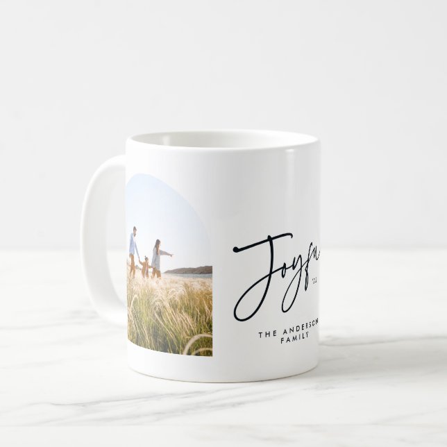 Modern elegant trendig typografi glatt jul kaffemugg (Framsida vänster)