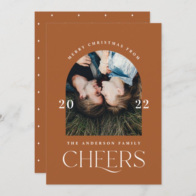 Modern elegant trendig typography terra-cotta (Fram/baksida)