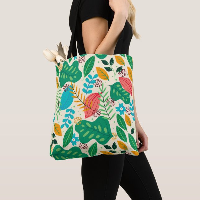 Modern Elegant Trendy Decorative Tote Bag Tygkasse (Närbild)