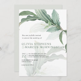 Modern Elegant Tropical Löv Inbjudningar