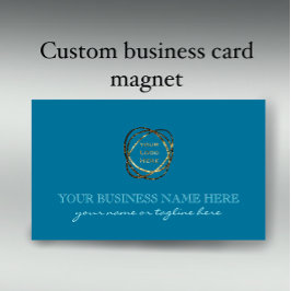 Modern Elegant Turcos Anpassningsbar Business Logo Magnetiska Visitkort