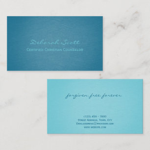 Modern Elegant Turcos Teal Christian Counselor Visitkort