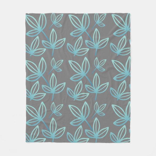 Modern Elegant Turcouise Löv Fleecefilt (Framsidan)