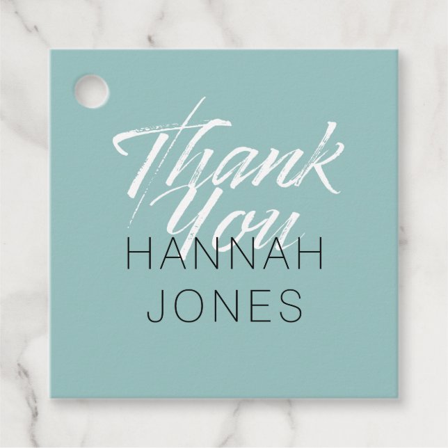 Modern Elegant Turkos Mintgrön Bröllopsfest Gåvor Etiketter (Framsida)