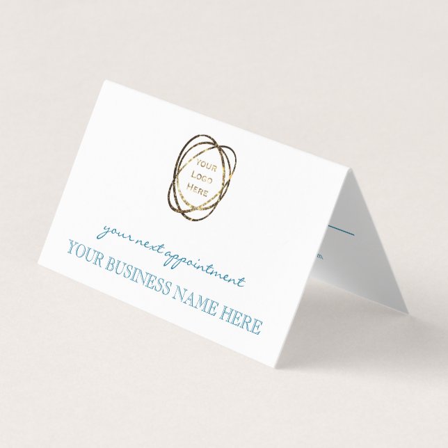 Modern Elegant Turquoise Custom Business Logo    Visitkort (Framsida)