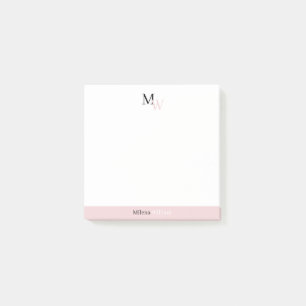 Modern Elegant Tvåtons Monogram Post-it Block