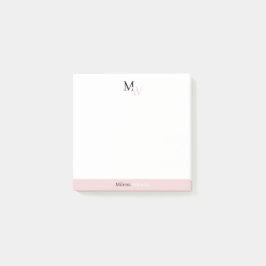 Modern Elegant Two Tone Monogram Post-it Block