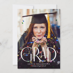 Modern Elegant Type Photo Studenten Inbjudningar