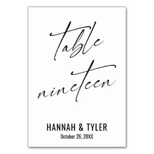 Modern Elegant Typografi Bord Nitton Bordsnummer