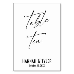 Modern Elegant Typografi Bord Tio Bordsnummer
