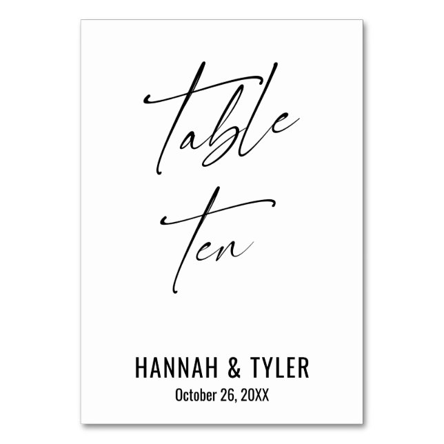 Modern Elegant Typografi Bord Tio Bordsnummer (Framsidan)