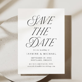 Modern Elegant Typografi Bröllop Spara Datumet