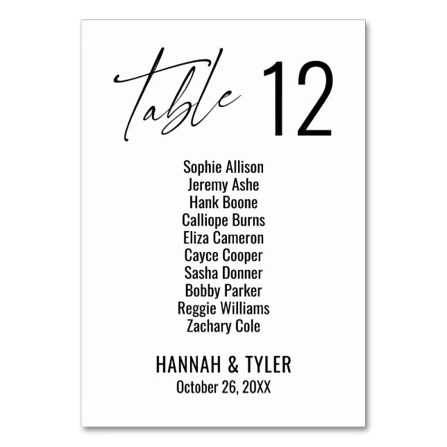 Modern elegant typografi dubbla siffror bordsnummer (Framsidan)